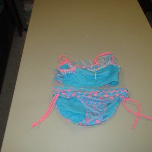 Blue & Pink 2 Pcs Justice Bikini Swimsuit Size 12